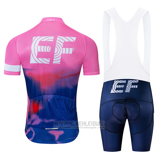 2019 Fahrradbekleidung EF Education First Rosa Blau Trikot Kurzarm und Tragerhose